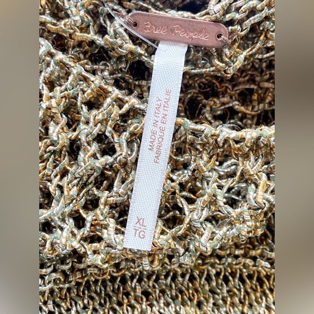 Free People Solaris Pullover sweater in brown crochet XL. NWT - Picture 7 of 8